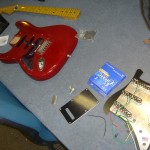 Getting a new lefty neck, classic Gotoh tuners and wiring in new Fender Noiseless Pickups